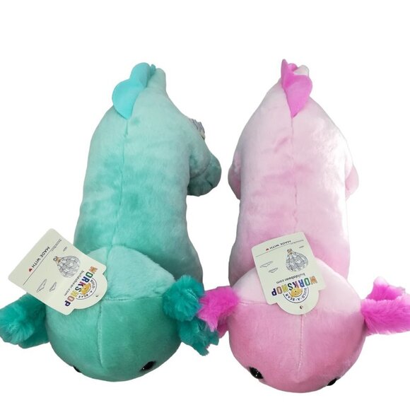 Build A Bear Workshop Axolotl Set of 2 Mint Pink New Online Exclusive 18" Pair - Picture 4 of 14